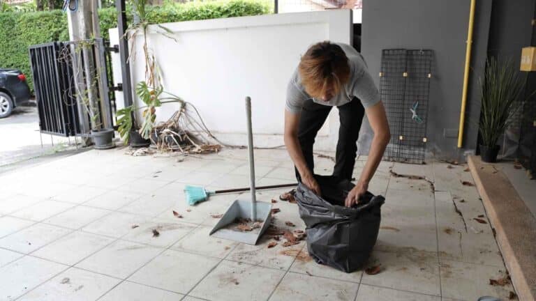 person partaking in spring cleaning