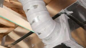 House Air Duct Joints Sealed with Caulk